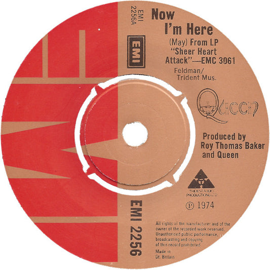 Queen - Now I'm Here (7", Single)