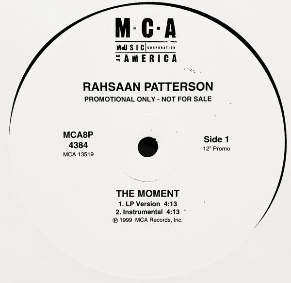 Rahsaan Patterson - The Moment (12", Promo)