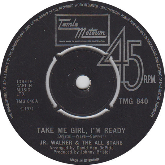 Jr. Walker & The All Stars* - Take Me Girl, I'm Ready  (7", Single, 4-P)