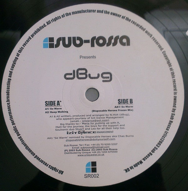 Dbug - So Warm (12")