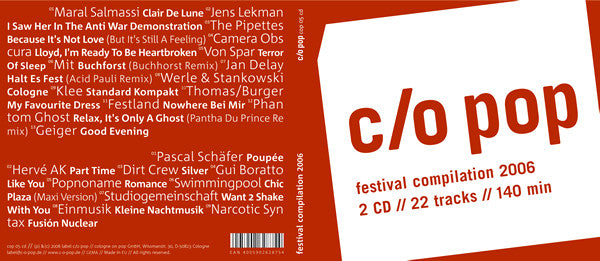 Various - Cologne On Pop Festival Compilation 2006 (2xCD, Comp, Dig)
