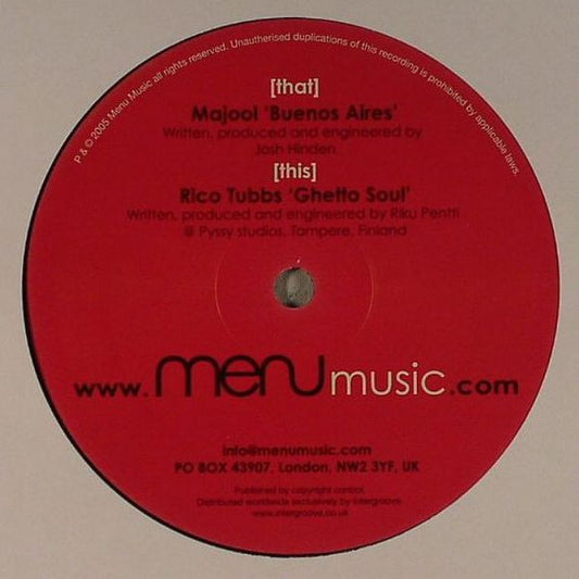 Majool / Rico Tubbs - Buenos Aires / Ghetto Soul (12")