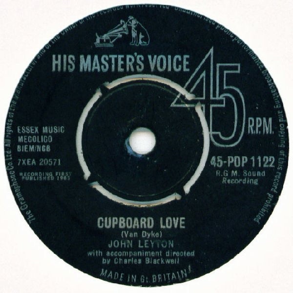 John Leyton - Cupboard Love (7", Single)