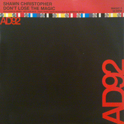 Shawn Christopher - Don't Lose The Magic (12", Promo)