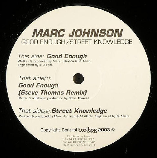 Marc Johnson - Good Enough / Street Knowledge (12")