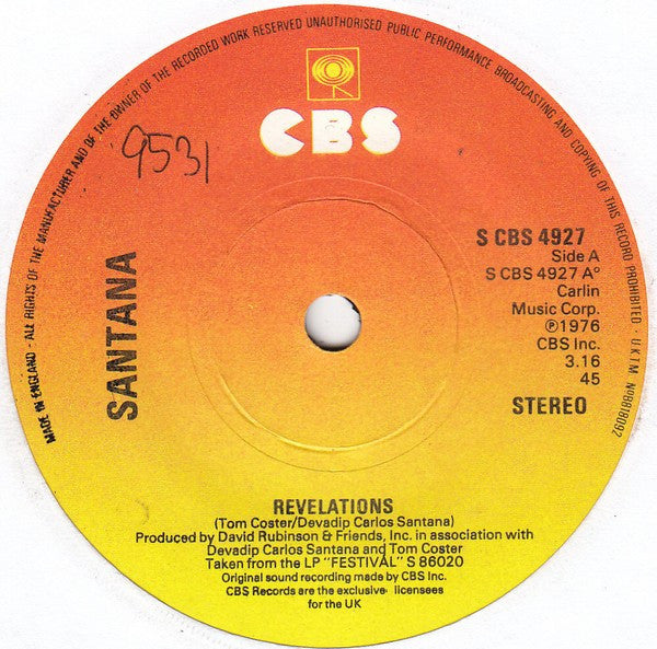 Santana - Revelations (7", Single)