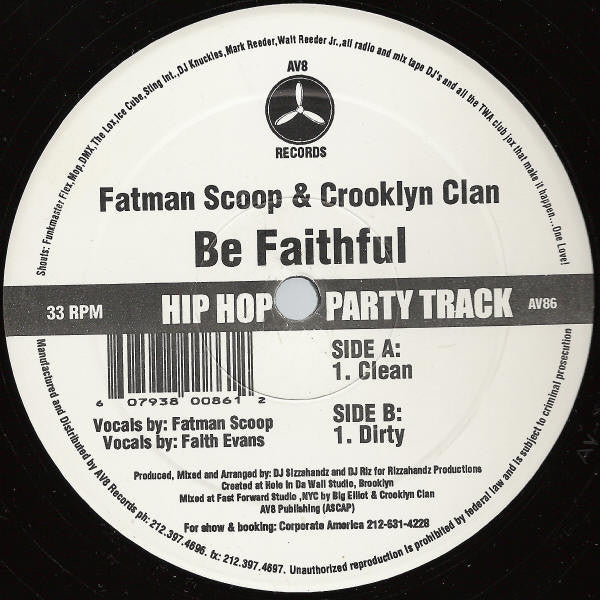 Fatman Scoop & Crooklyn Clan - Be Faithful (12")