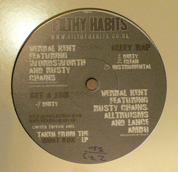 Verbal Kent / Earatik Statik - Alley Rap / Mission Destruction (12", Ltd)