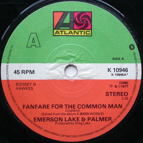 Emerson, Lake & Palmer - Fanfare For The Common Man (7", Single, Sol)