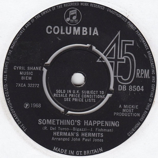 Herman's Hermits - Something's Happening  (7", Single, 4 P)