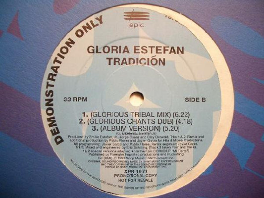 Gloria Estefan - Tradición (12", Single, Promo)