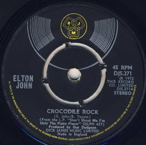 Elton John - Crocodile Rock (7", Single, Kno)