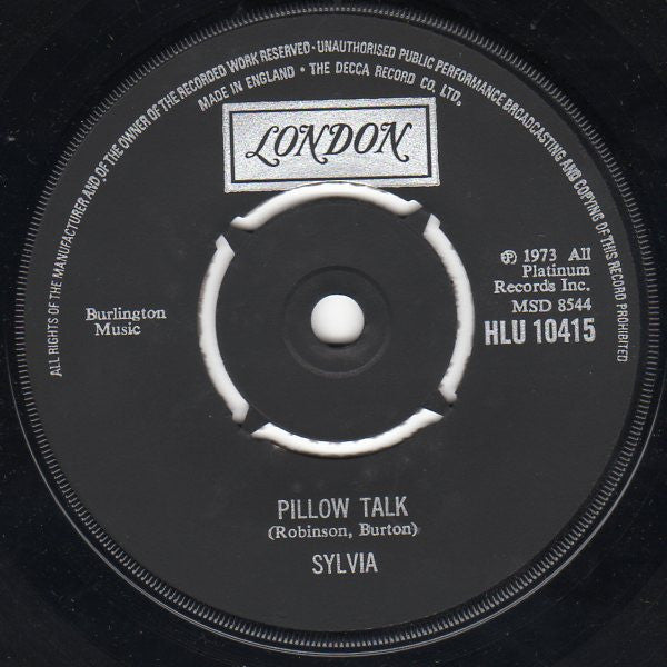 Sylvia* - Pillow Talk (7", Single)