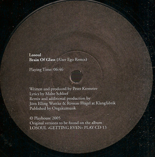 LoSoul - Brain Of Glass / You Know (12")