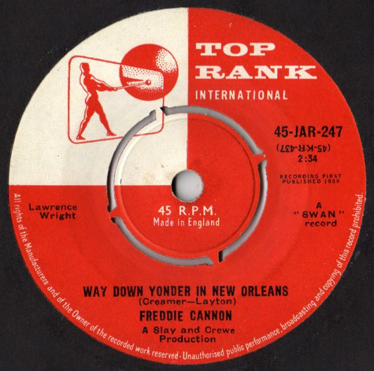 Freddie Cannon* - Way Down Yonder In New Orleans (7", Single, 4 P)