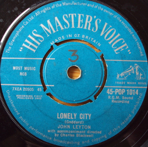 John Leyton - Lonely City (7", Single)