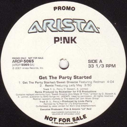 P!NK - Get The Party Started (12", Promo)