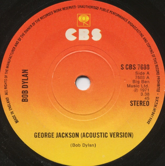 Bob Dylan - George Jackson (7", Single, RE)