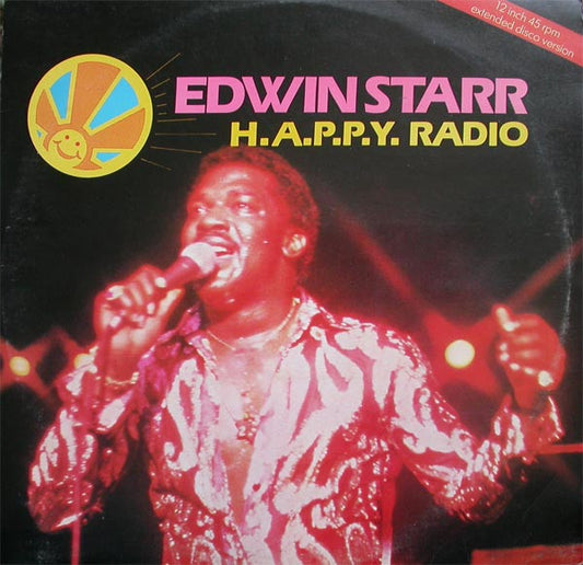 Edwin Starr - H.A.P.P.Y. Radio (Extended Disco Version) (12", Red)