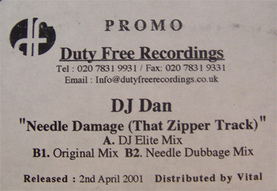 DJ Dan - Needle Damage (That Zipper Track) (12", Promo, W/Lbl)