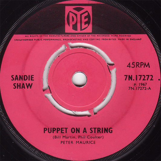 Sandie Shaw - Puppet On A String (7", Single, Kno)