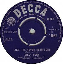 Billy Fury - Like I've Never Been Gone (7", Single)