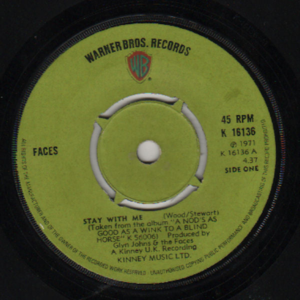 Faces (3) - Stay With Me (7", Single, Pus)