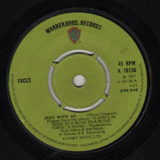 Faces (3) - Stay With Me (7", Single, Pus)