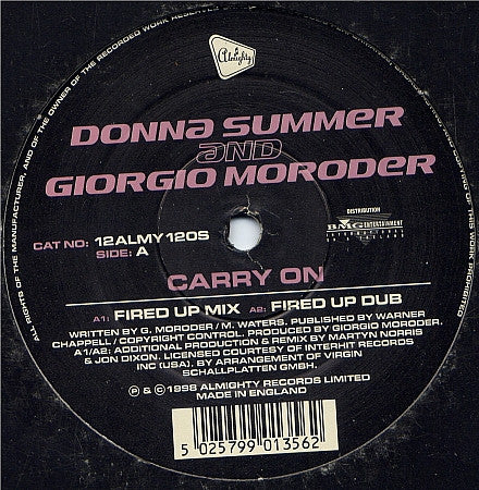Donna Summer And Giorgio Moroder - Carry On (12")