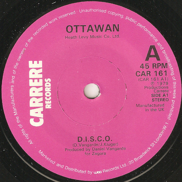 Ottawan - D.I.S.C.O. (7", Single, WEA)