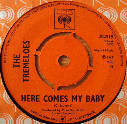 The Tremeloes - Here Comes My Baby (7", Single)