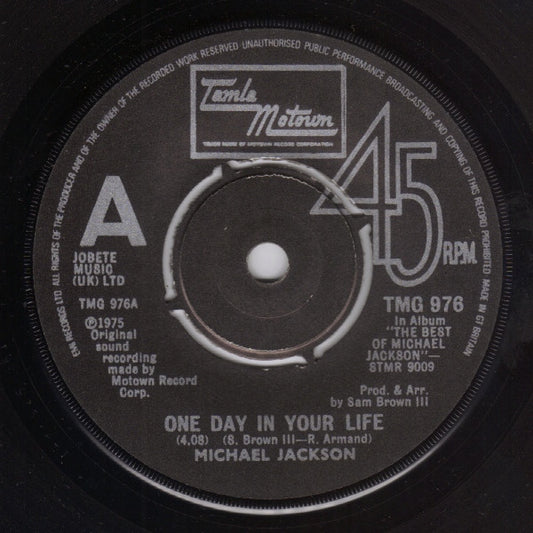Michael Jackson - One Day In Your Life / Take Me Back (7", Single, RE, Pus)
