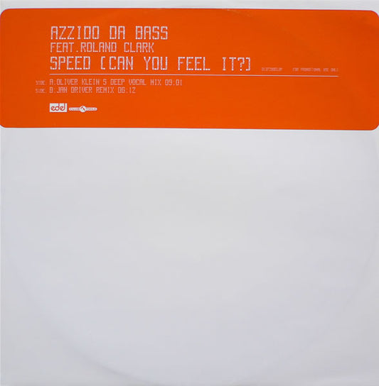 Azzido Da Bass - Speed (Can You Feel It?) (12", Promo)