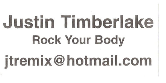Justin Timberlake - Rock Your Body (Remix) (12", S/Sided, Unofficial, W/Lbl)