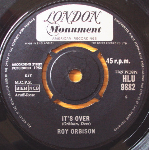 Roy Orbison - It's Over (7", Single)