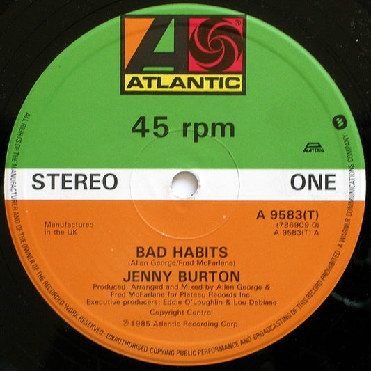 Jenny Burton - Bad Habits (12", Single, Gen)