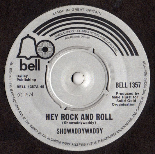 Showaddywaddy - Hey Rock And Roll (7", Single, Pap)