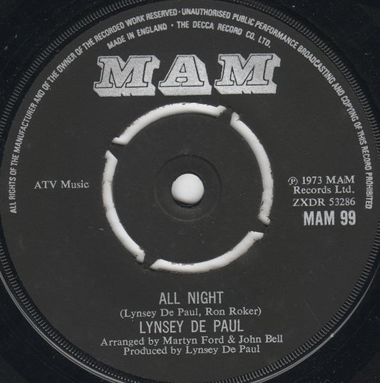 Lynsey De Paul - All Night (7")