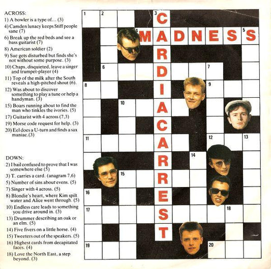 Madness - Cardiac Arrest (7", Single, Whi)