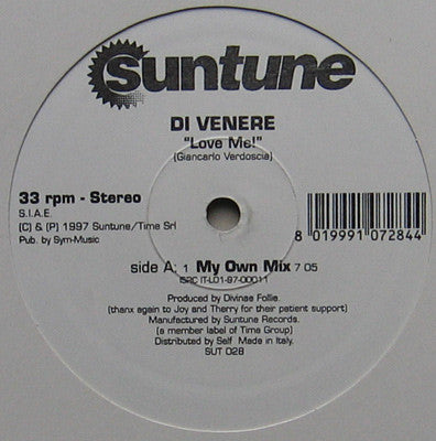Di Venere* - Love Me! (12")