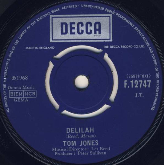 Tom Jones - Delilah (7", Single)