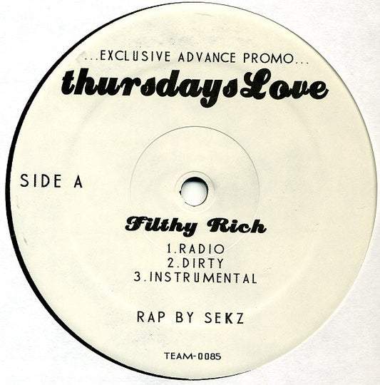 Thursdays Love - Filthy Rich / 73 Almond Lane (12", Promo)