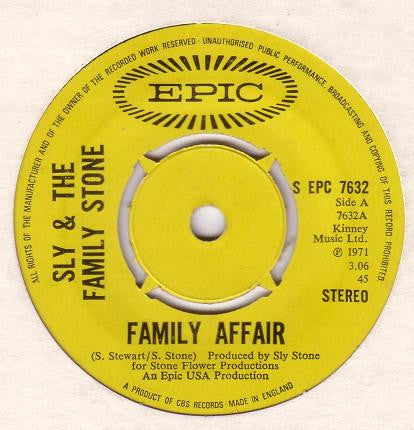 Sly & The Family Stone - Family Affair (7", Single, 4-P)