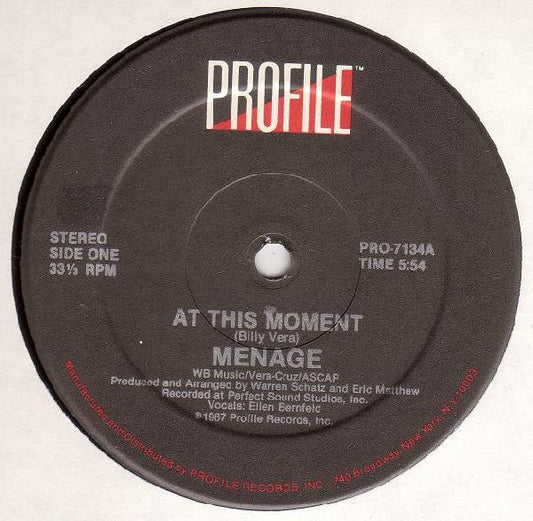 Menage (2) - At This Moment (12", Single)
