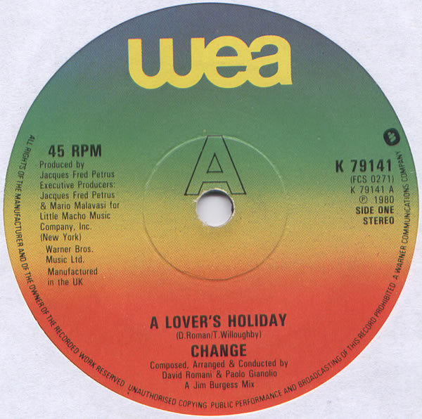Change - A Lover's Holiday  (7", Single)