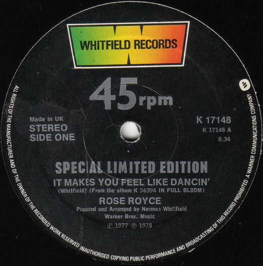 Rose Royce - It Makes You Feel Like Dancin' (12", Single, Ltd)