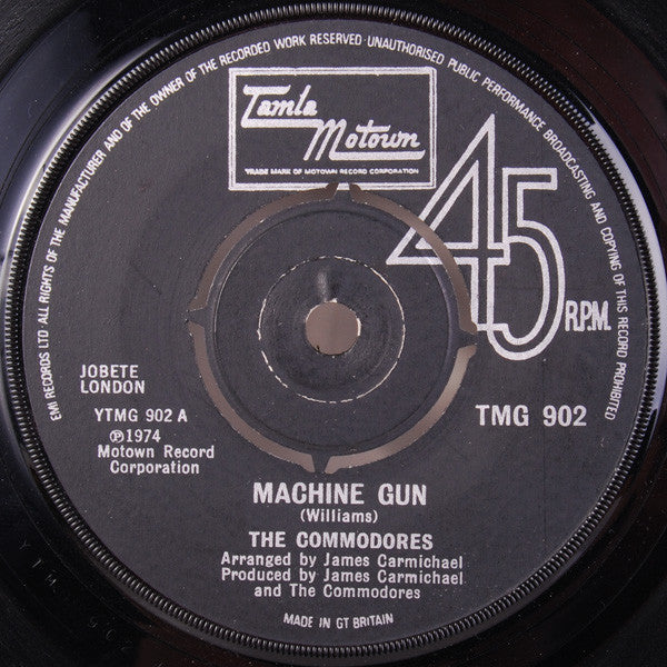The Commodores* - Machine Gun (7", Single)