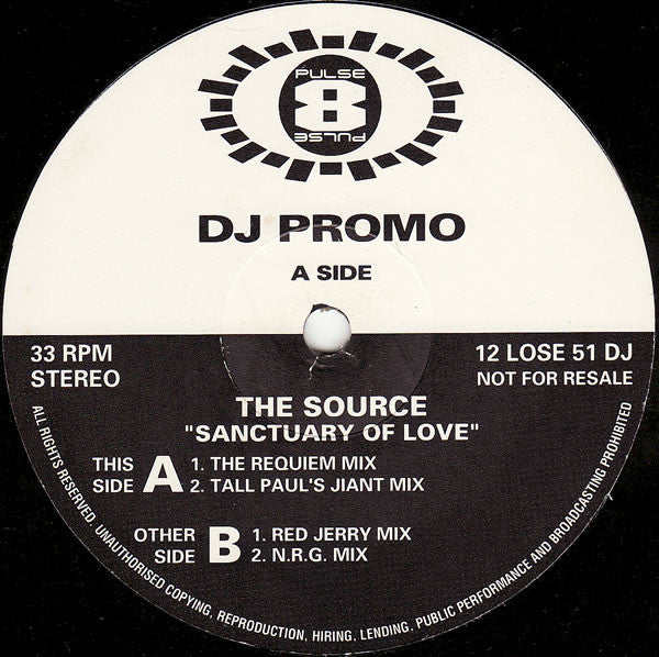 The Source - Sanctuary Of Love (12", Promo)