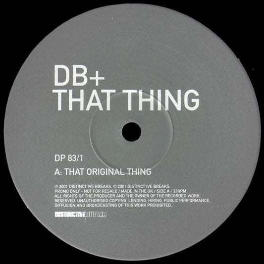DB+* - That Thing (12", Promo)