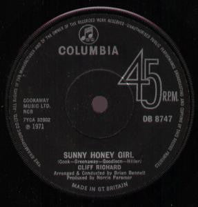 Cliff Richard - Sunny Honey Girl (7", Sol)